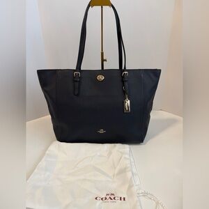 Coach Vintage Dark Blue Leather Tote